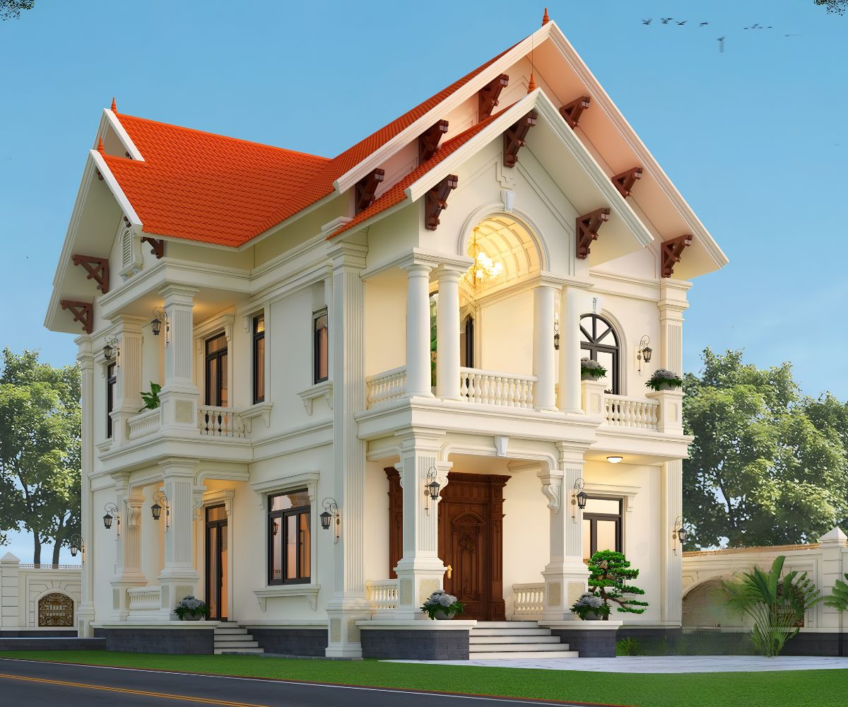 Khoảng sân tại vị trí khuyết góc có thể bố trí gara, tiểu cảnh hoặc không gian thư giãn ngoài trời (Ảnh: Sưu tầm)