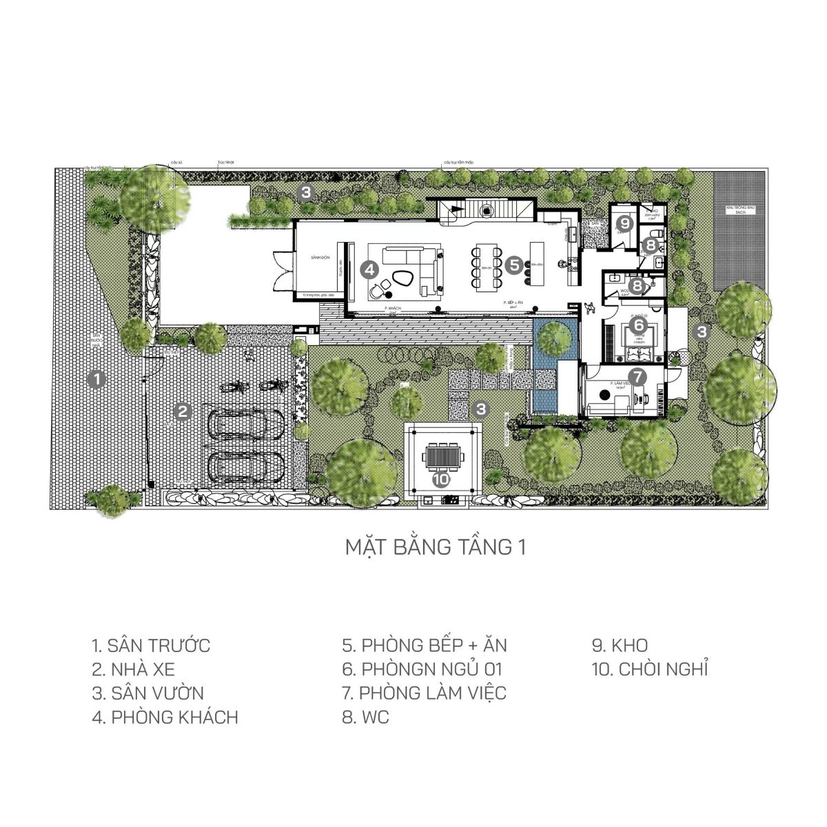 Hồ cá, tiểu cảnh nước và chòi nghỉ giúp gia tăng giá trị thẩm mỹ cũng như trải nghiệm sử dụng cho gia chủ (Ảnh: Sưu tầm)