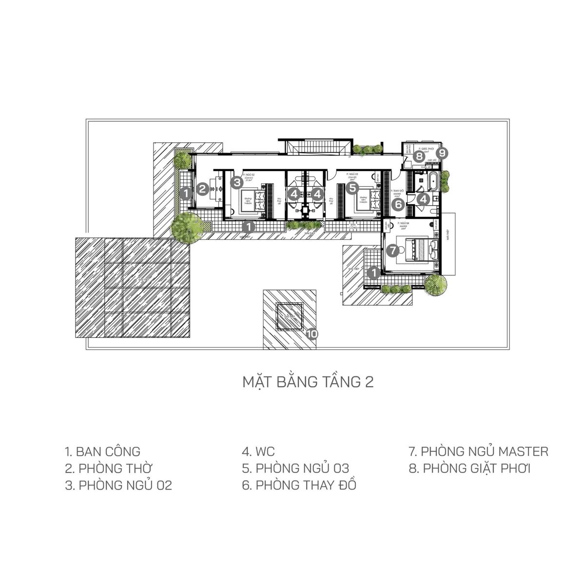 Các mảng xanh đóng vai trò như lớp đệm vi khí hậu giúp công trình luôn mát mẻ và dễ chịu (Ảnh: Sưu tầm)