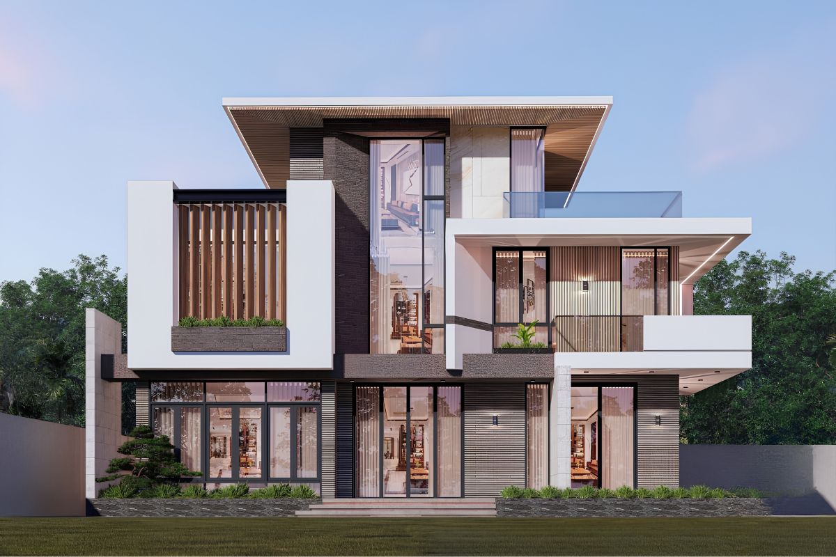 Mẫu biệt thự 2 tầng 1 tum đẹp 2026: Xu hướng thiết kế & báo giá trọn gói 2 Không chỉ gia tăng công năng, biệt thự 2 tầng 1 tum còn chinh phục gia đình trẻ nhờ chi phí hợp lý, hình khối bề thế và khả năng thích ứng với nhu cầu sử dụng trong tương lai (Ảnh: Sưu tầm)