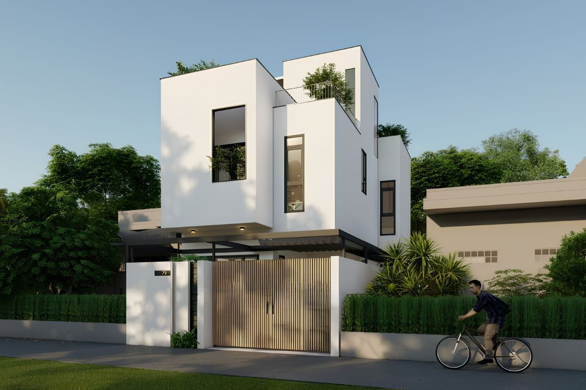 Mẫu biệt thự 2 tầng 1 tum đẹp 2026: Xu hướng thiết kế & báo giá trọn gói 9 Phong cách này đặc biệt phù hợp với những gia chủ yêu thích sự nhẹ nhàng và bền vững theo thời gian (Ảnh: Sưu tầm)