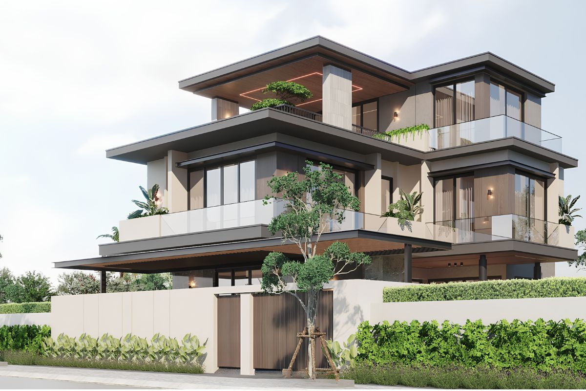 Mẫu biệt thự 2 tầng 1 tum đẹp 2026: Xu hướng thiết kế & báo giá trọn gói 16 Mẫu 4 phòng ngủ đáp ứng tốt nhu cầu sinh hoạt của gia đình nhiều thế hệ (Ảnh: Sưu tầm)