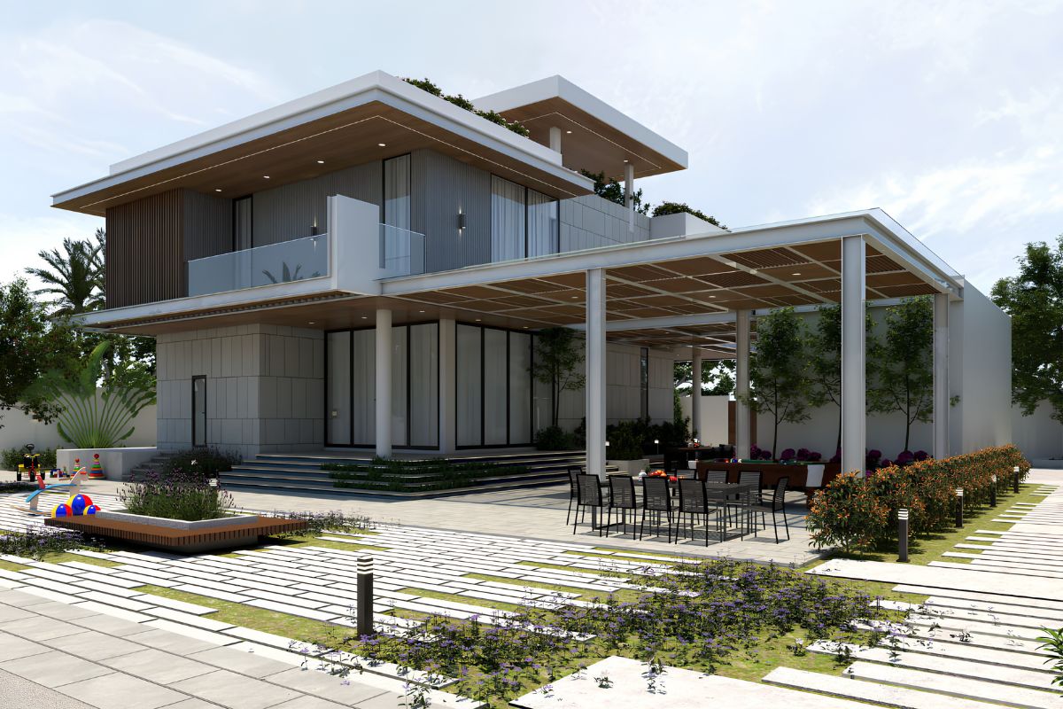 Mẫu biệt thự 2 tầng 1 tum đẹp 2026: Xu hướng thiết kế & báo giá trọn gói 24 Đây là lựa chọn lý tưởng cho những gia chủ mong muốn tận hưởng cuộc sống thư thái mỗi ngày (Ảnh: Sưu tầm)