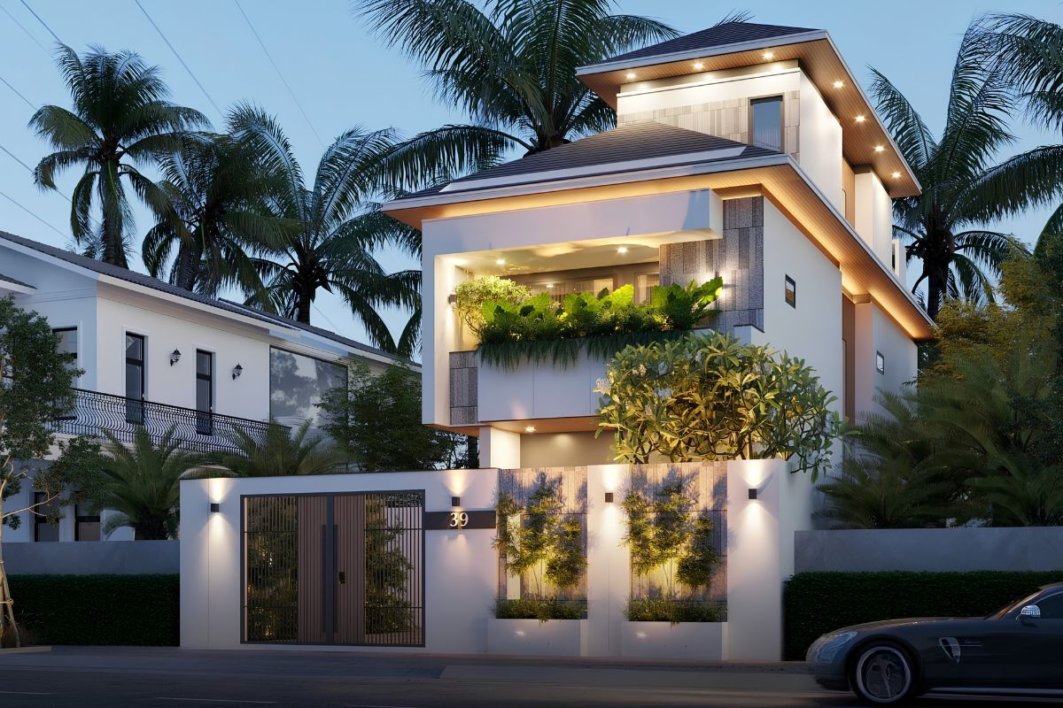 Mẫu biệt thự 2 tầng 1 tum đẹp 2026: Xu hướng thiết kế & báo giá trọn gói 25 Diện tích 80m2 đòi hỏi giải pháp thiết kế tối ưu nhằm khai thác hiệu quả từng mét vuông (Ảnh: Sưu tầm)