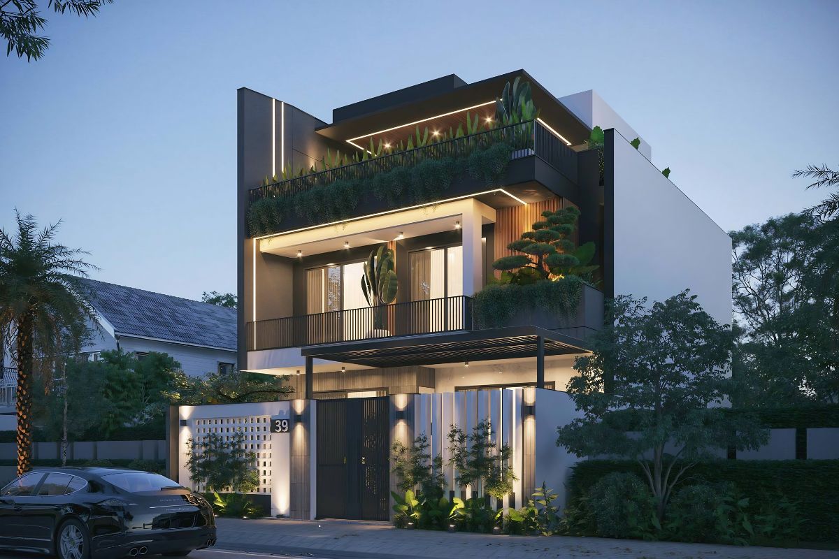 Mẫu biệt thự 2 tầng 1 tum đẹp 2026: Xu hướng thiết kế & báo giá trọn gói 30 Đây là quy mô được nhiều gia đình trẻ ưu tiên lựa chọn hiện nay (Ảnh: Sưu tầm)