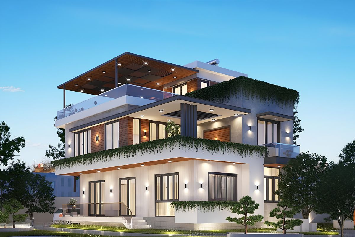 Mẫu biệt thự 2 tầng 1 tum đẹp 2026: Xu hướng thiết kế & báo giá trọn gói 39 Đây là lựa chọn dành cho những gia chủ mong muốn trải nghiệm sống nghỉ dưỡng ngay tại nhà (Ảnh: Sưu tầm)