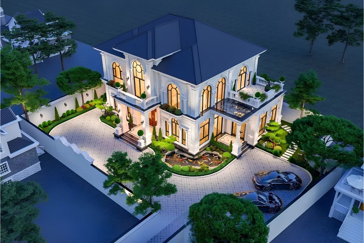 Biệt thự 2 tầng 5 phòng ngủ sân vườn sở hữu không gian sống xanh, thoáng đãng và gần gũi thiên nhiên  (Ảnh: Sưu tầm)