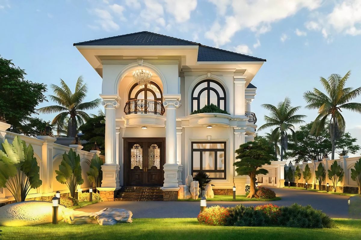 Mẫu biệt thự 2 tầng 5 phòng ngủ nhà vườn kết hợp cảnh quan hài hòa, nâng cao chất lượng sống  (Ảnh: Sưu tầm)