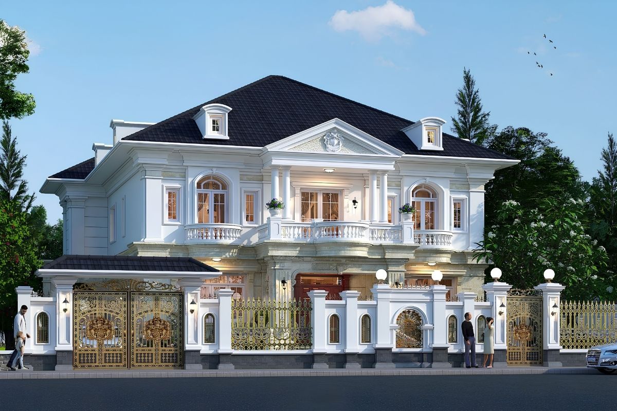 Thiết kế biệt thự 2 tầng 5 phòng ngủ 200m2 phù hợp gia đình đông thành viên và nhu cầu nghỉ dưỡng (Ảnh: Sưu tầm)