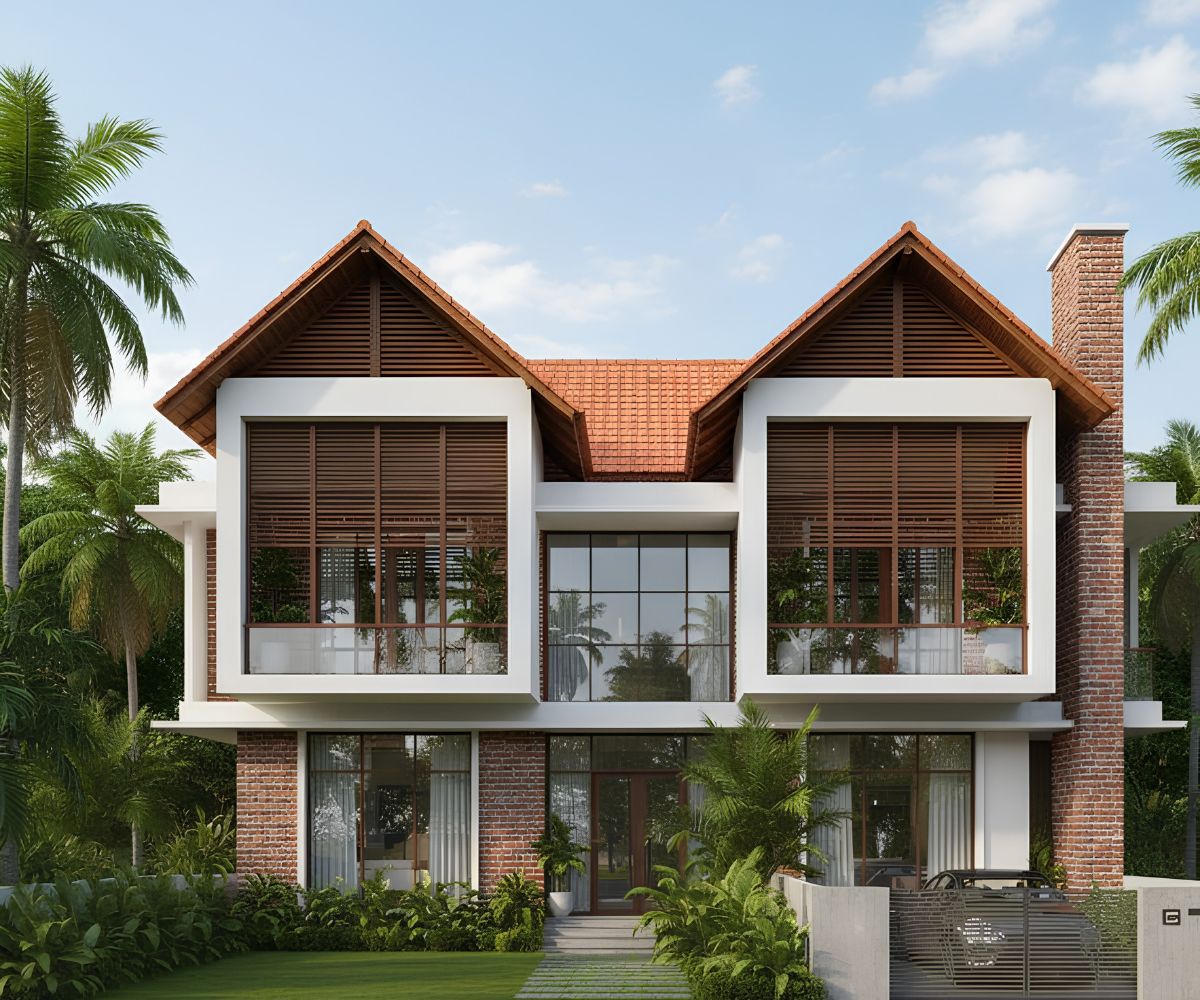 Biệt thự 2 tầng 6 phòng ngủ mái Thái sở hữu diện mạo bề thế và nổi bật (Ảnh: Sưu tầm)