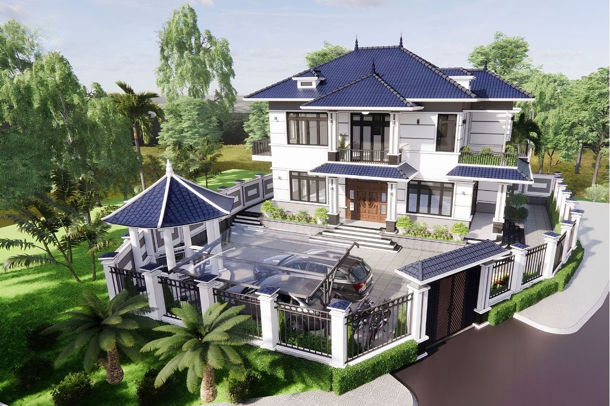 Biệt thự 2 tầng 6 phòng ngủ sân vườn là xu hướng được nhiều gia đình lựa chọn hiện nay (Ảnh: Sưu tầm)
