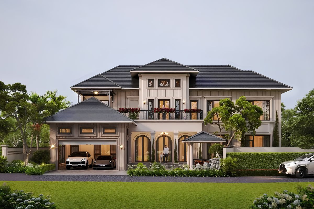 Biệt thự 2 tầng 6 phòng ngủ 300m2 mang đến không gian sống rộng rãi và đẳng cấp (Ảnh: Sưu tầm)