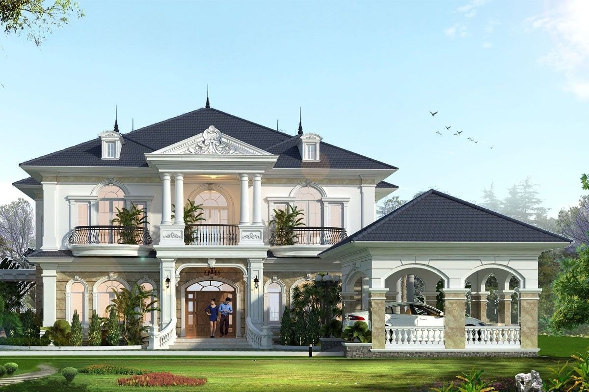 Biệt thự 2 tầng 6 phòng ngủ có gara trên diện tích 300m2 đáp ứng nhu cầu sử dụng cao (Ảnh: Sưu tầm)