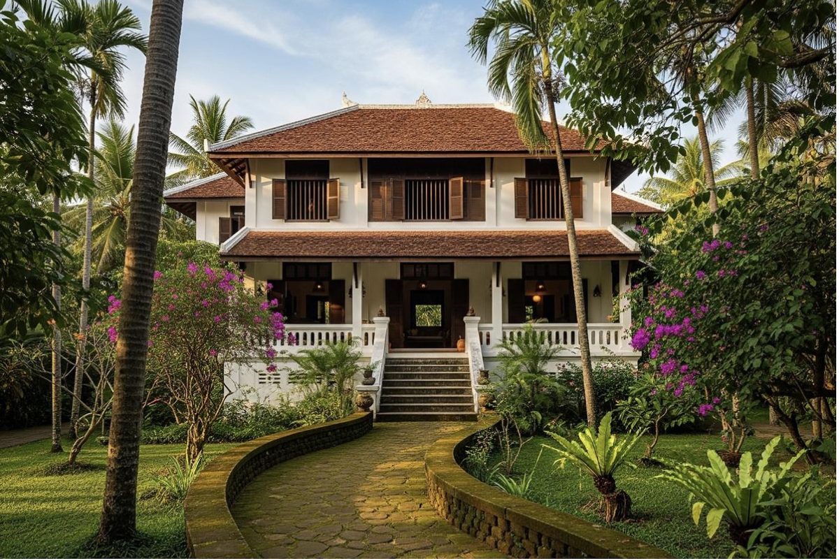 Biệt thự Indochine sân vườn mang đến môi trường sống trong lành và gần gũi với thiên nhiên (Ảnh: Sưu tầm)