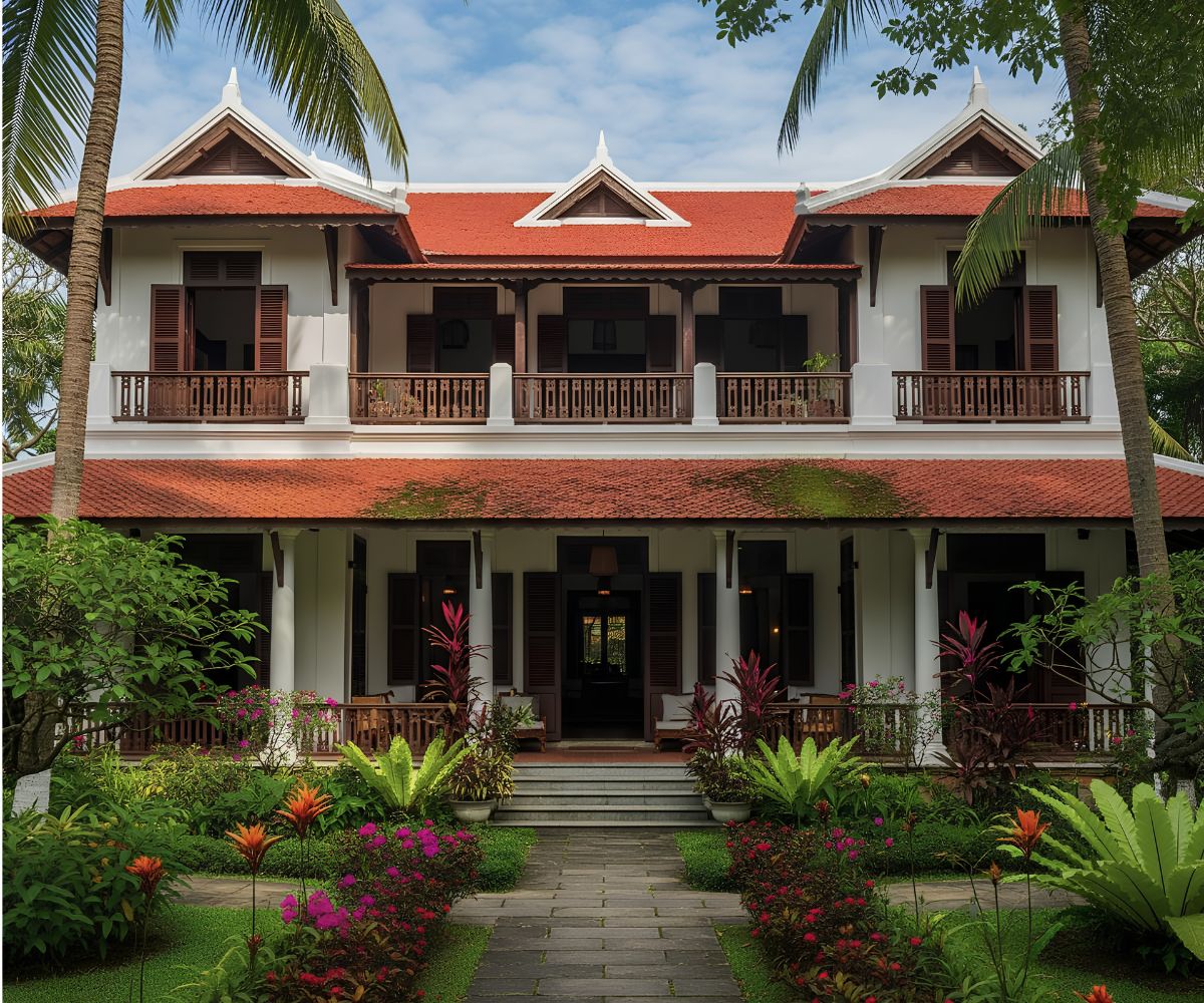 Các không gian chức năng được kết nối hiệu quả trong biệt thự 2 tầng Indochine  (Ảnh: Sưu tầm)