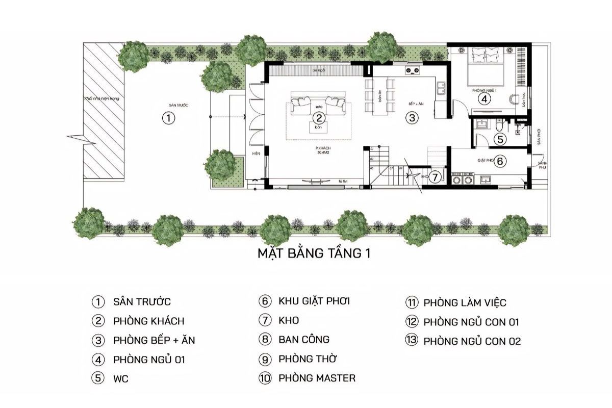 Bản vẽ biệt thự 2 tầng mặt tiền 10m cần đảm bảo sự kết nối hợp lý giữa các không gian sinh hoạt chung (Ảnh: Sưu tầm)