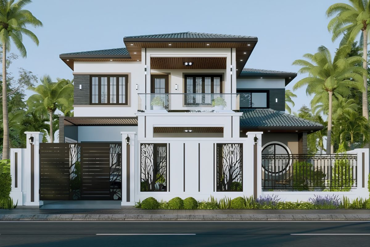 Khám phá những mẫu biệt thự 2 tầng mặt tiền 12m đẹp, cân đối và dẫn đầu xu hướng thiết kế năm 2026 (Ảnh: Sưu tầm)
