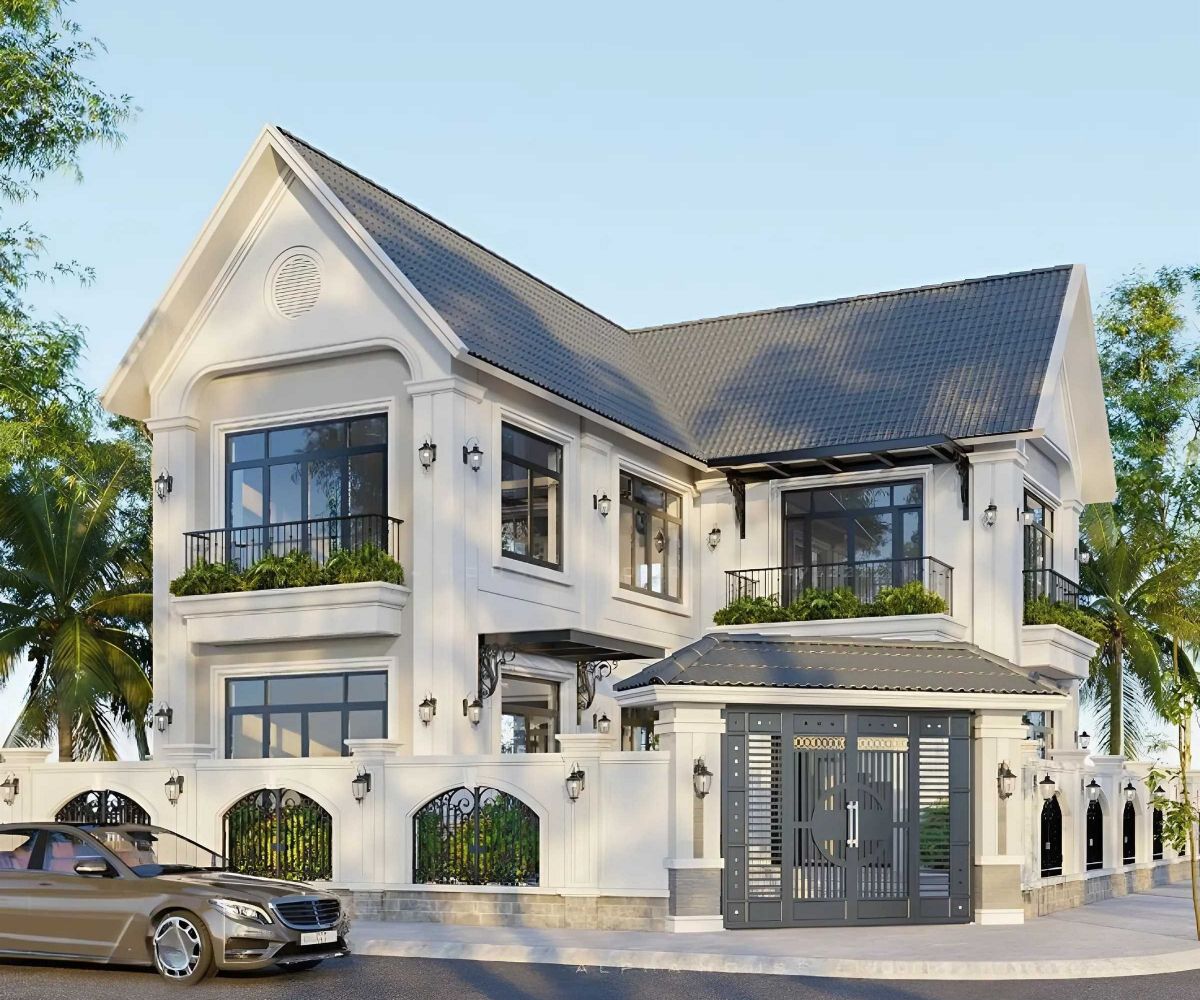 Đây là phương án phù hợp cho những gia chủ muốn xây dựng biệt thự có gara ô tô (Ảnh: Sưu tầm)
