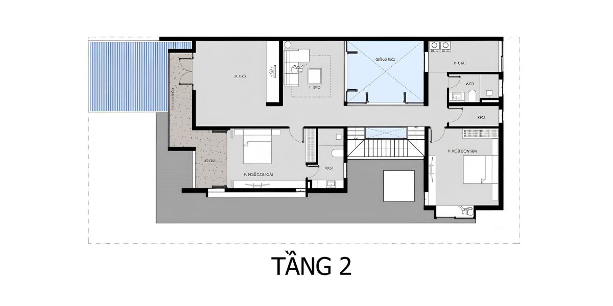Không gian tầng hai được tối ưu để mang lại sự riêng tư và thoải mái cho các thành viên (Ảnh: Sưu tầm)
