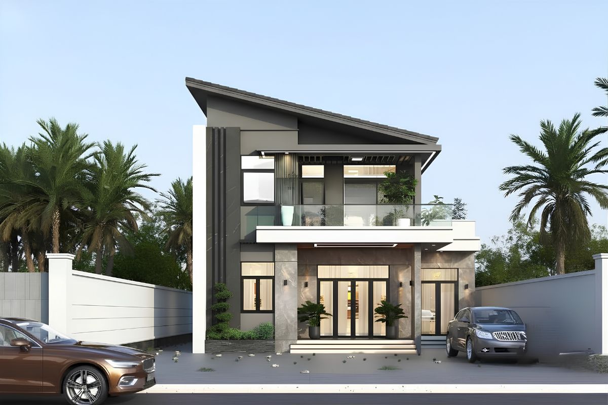Các mảng mái đan xen mang đến hiệu ứng thị giác mạnh mẽ và đầy cá tính (Ảnh: Sưu tầm)