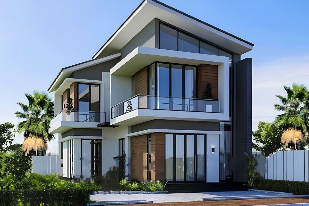 Phong cách này thường xuất hiện trong các mẫu biệt thự hiện đại theo xu hướng mới (Ảnh: Sưu tầm)