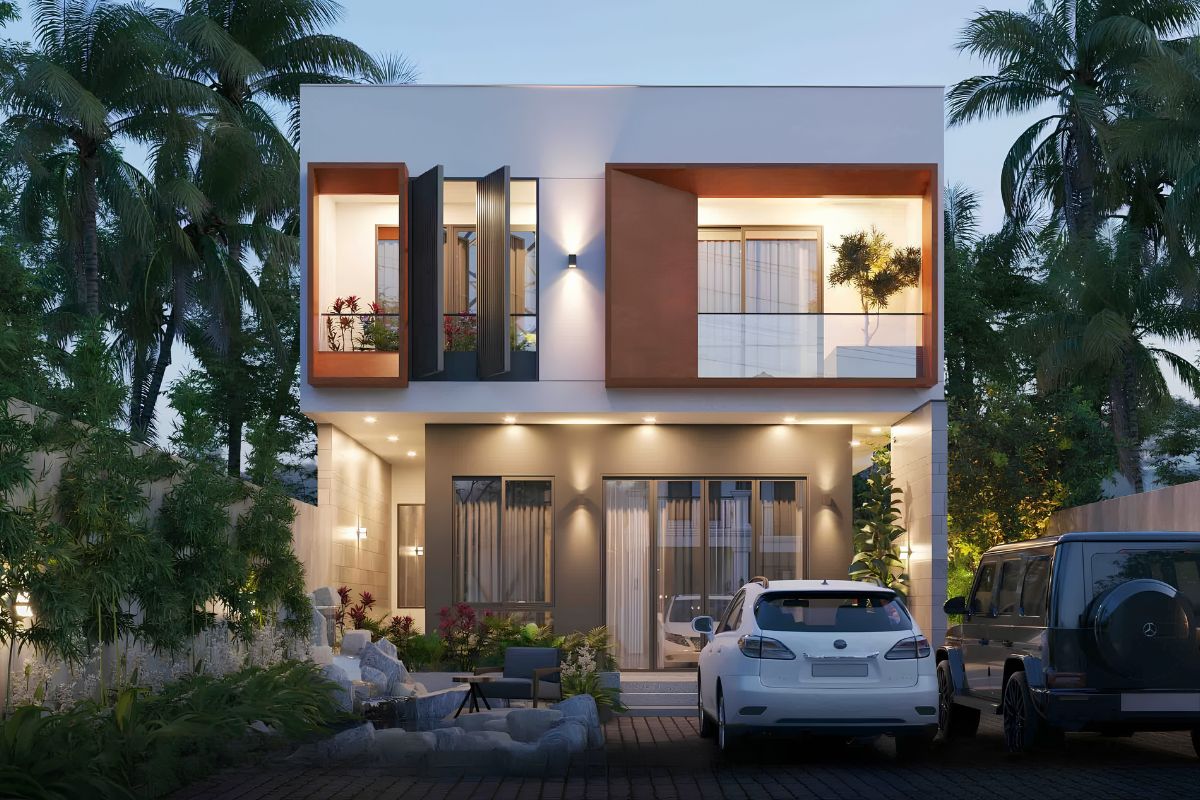 Sự hiện diện của cây xanh giúp công trình trở nên mềm mại và gần gũi hơn với thiên nhiên (Ảnh: Sưu tầm)