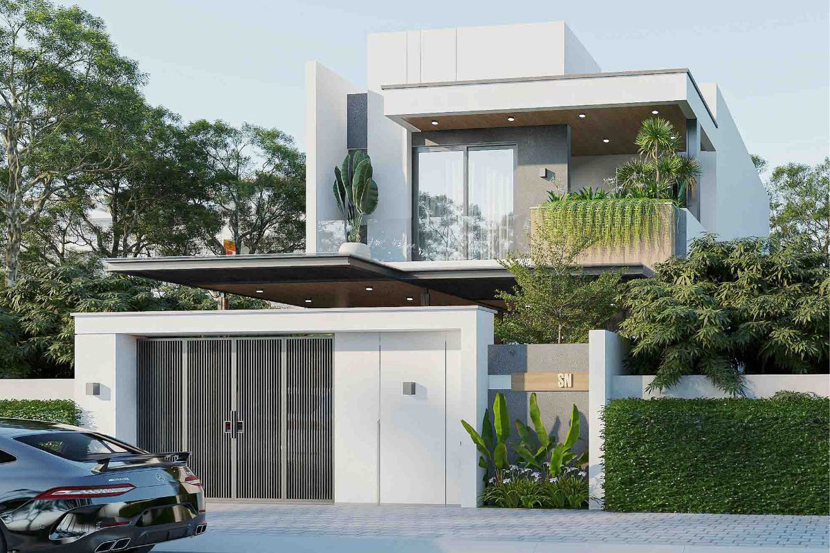 Biệt thự 2 tầng mặt tiền 8m là lựa chọn lý tưởng cho những gia đình mong muốn sở hữu không gian sống cân bằng giữa thẩm mỹ, công năng và chi phí đầu tư hợp lý (Ảnh: Sưu tầm)