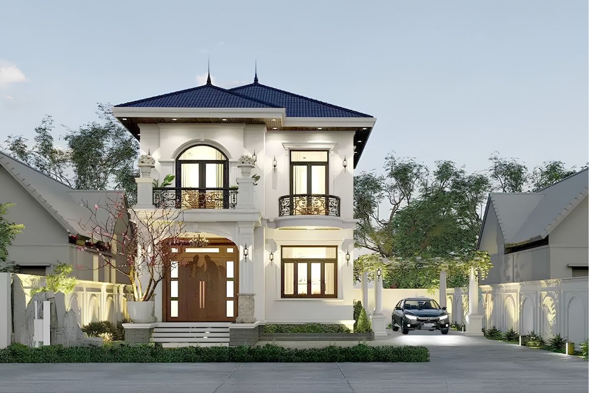Những chi tiết phào chỉ được tiết chế vừa đủ giúp công trình giữ được sự tinh tế và thanh lịch (Ảnh: Sưu tầm)