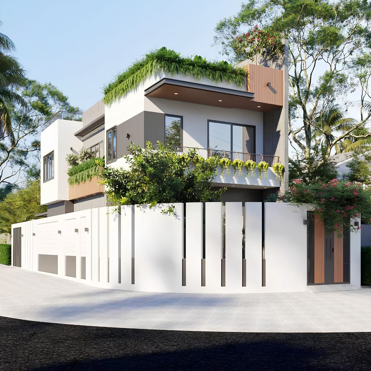 Kiểu mái này rất phù hợp với các khu đô thị hiện đại và khu dân cư mới (Ảnh: Sưu tầm)