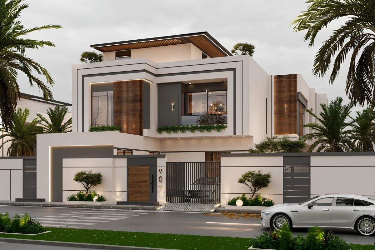 Biệt thự 2 tầng mặt tiền 8m 4 phòng ngủ là lựa chọn phù hợp cho gia đình nhiều thế hệ (Ảnh: Sưu tầm)