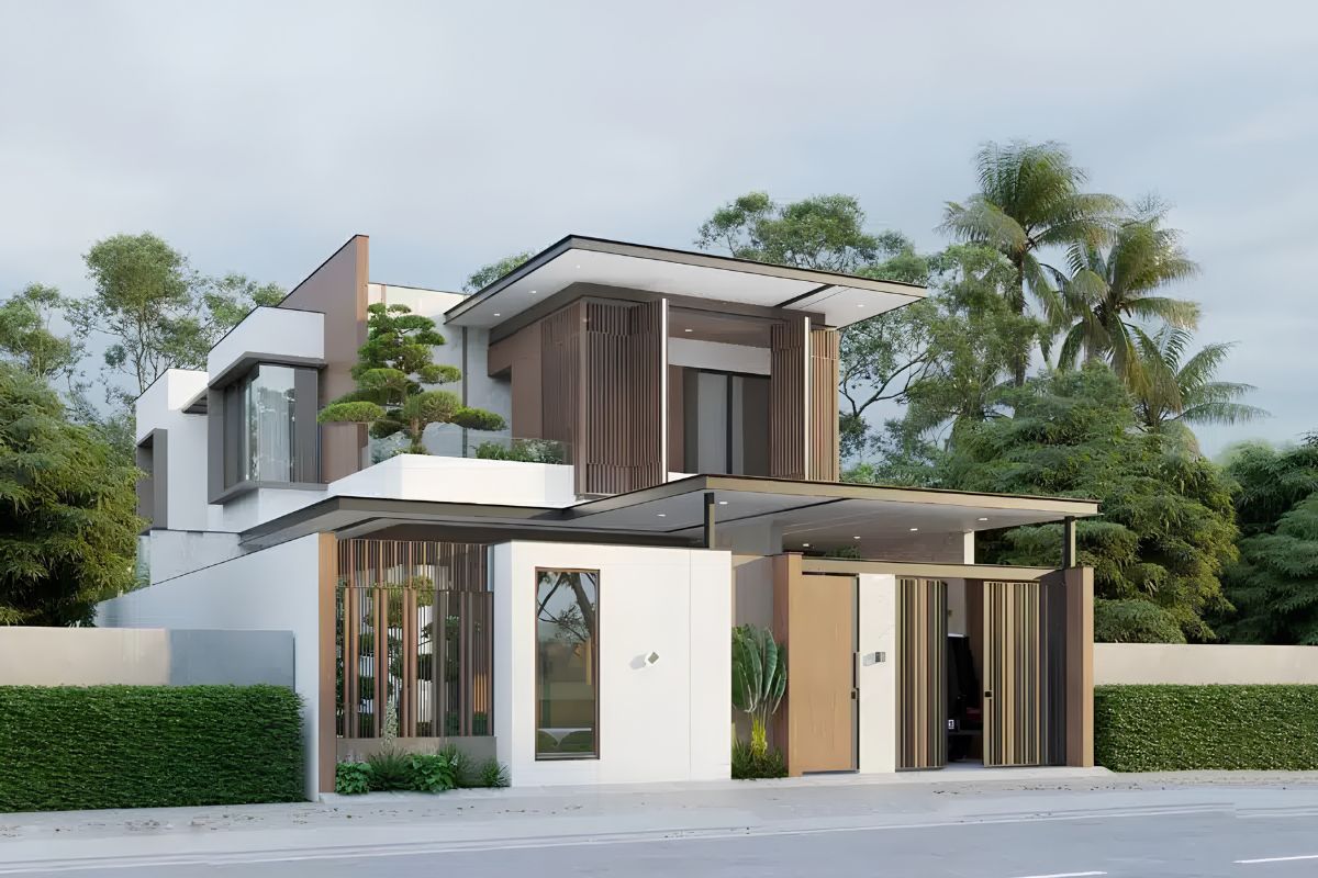 Mặt tiền rộng giúp công trình vẫn giữ được sự cân đối dù có quy mô sử dụng lớn (Ảnh: Sưu tầm)