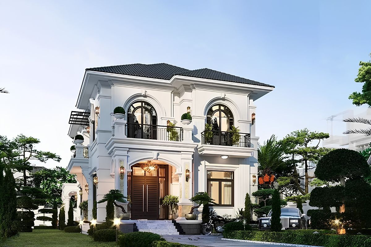 Biệt thự 2 tầng mặt tiền 8m có sân vườn mang đến trải nghiệm sống gần gũi với thiên nhiên (Ảnh: Sưu tầm)