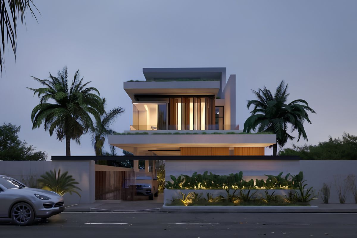 Biệt thự phố 2 tầng mái bằng là giải pháp tối ưu cho khu đất hẹp nhưng vẫn cần vẻ ngoài sang trọng (Ảnh: Sưu tầm)