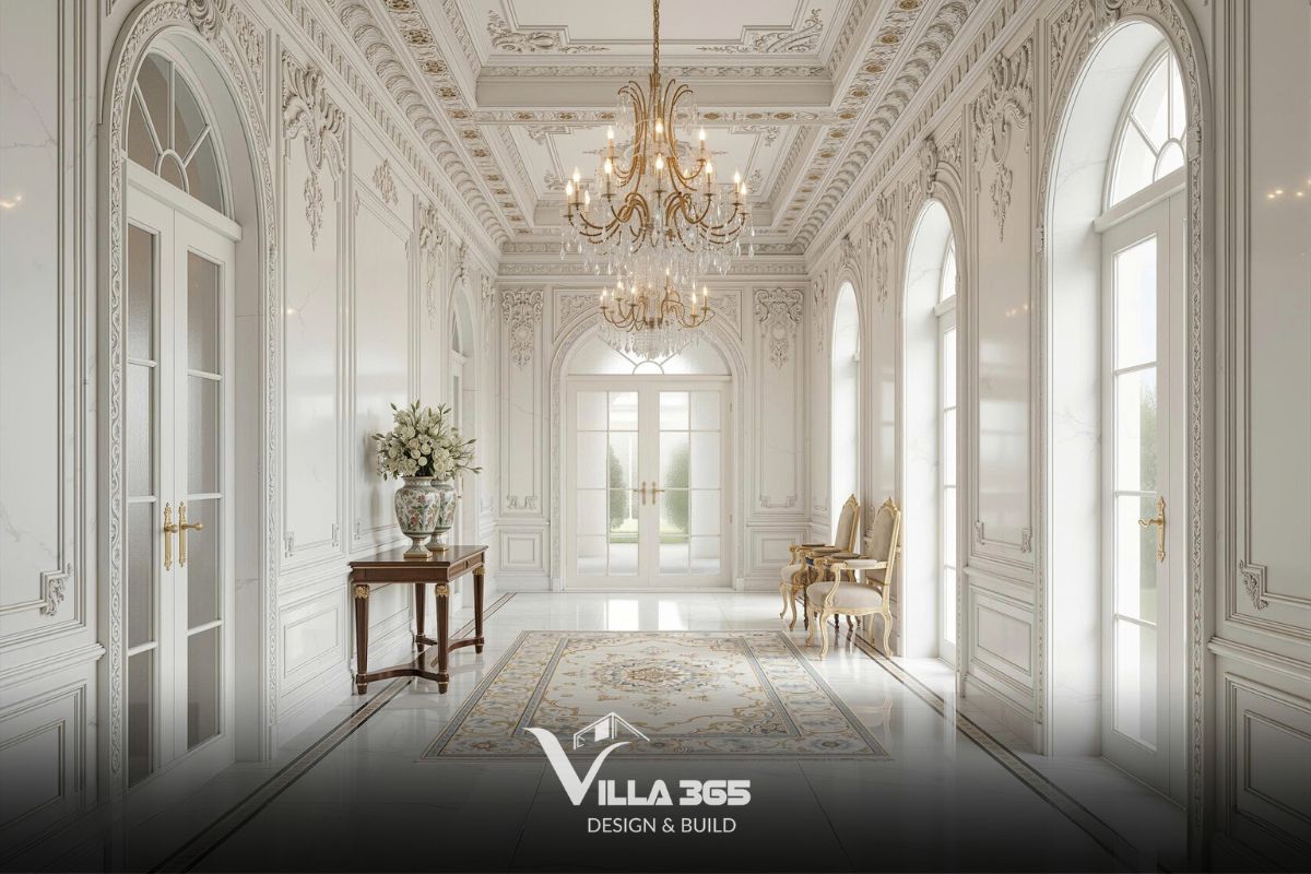 Hành lang vòm lấy cảm hứng từ các galleria châu Âu đóng vai trò như trục kết nối xuyên suốt, liên kết các không gian chức năng trong nhà 