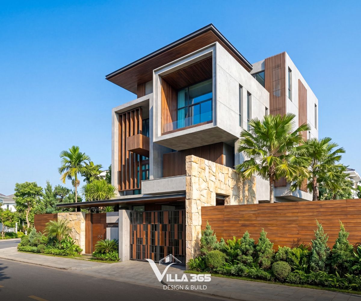 Hiên rộng và mái đua sâu giúp hình thành nhiều lớp đệm khí hậu, góp phần nâng cao hiệu quả chống nóng cho biệt thự phố