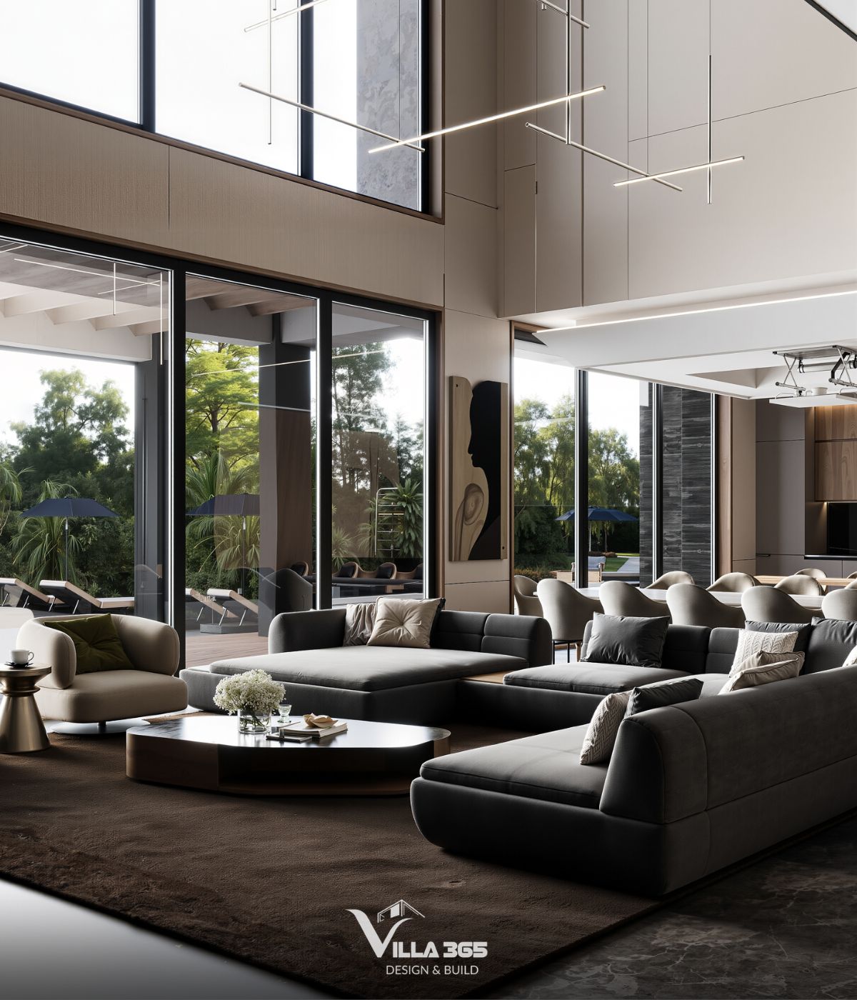 Thiết kế nội thất Plateau Villa – Biệt thự nghỉ dưỡng “đa năng”, thoáng sáng cho gia đình ba thế hệ 15 Thiên nhiên không chỉ xuất hiện ở cảnh quan mà còn được đưa sâu vào bên trong công trình thông qua các khoảng mở lớn