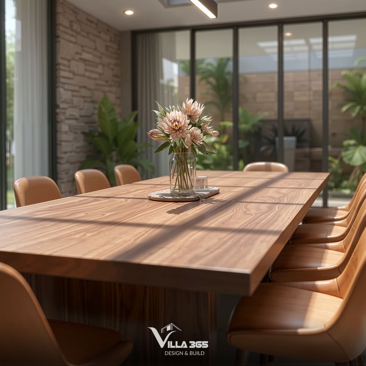 Thiết kế nội thất The Still Villa – Những khoảng trống đáng giá 7 Chất liệu tự nhiên như gỗ sồi, đá nguyên bản và cây xanh được lựa chọn để tạo nên một bầu không khí mộc mạc