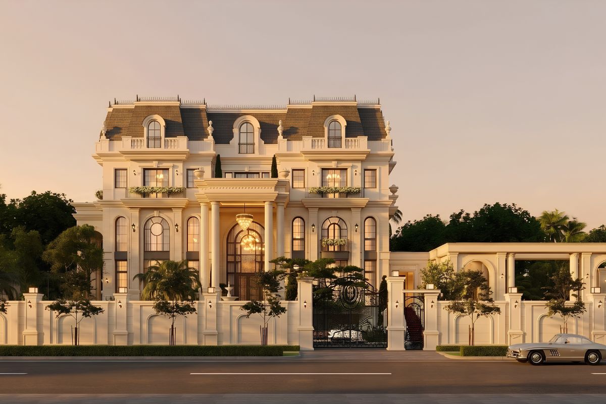 Phong cách Tân cổ điển kết hợp mái mansard mang đến vẻ đẹp trường tồn theo thời gian  (Ảnh: Sưu tầm)