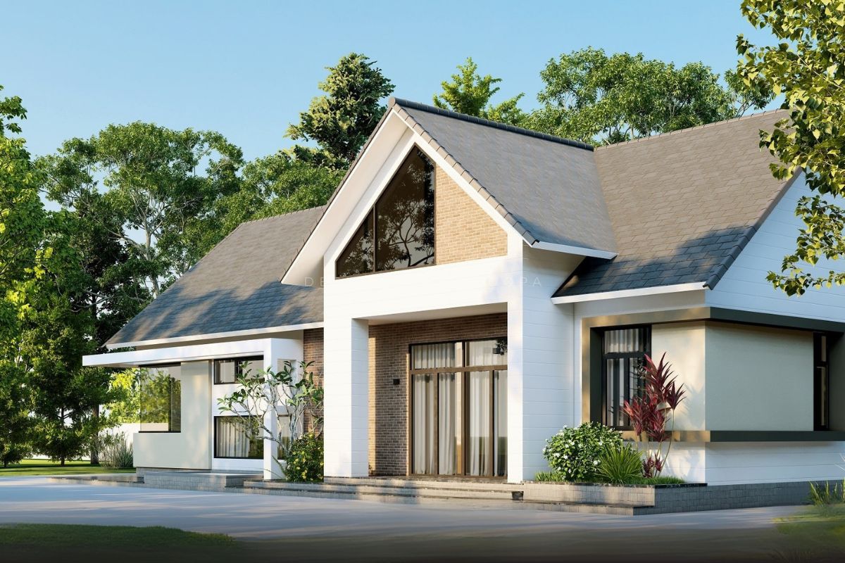 Top mẫu thiết kế biệt thự Nhà Bè sang trọng & báo giá mới nhất 2026 11 Sân vườn, hồ nước và cây xanh tạo nên không gian thư giãn lý tưởng cho cả gia đình (Ảnh: Sưu tầm)