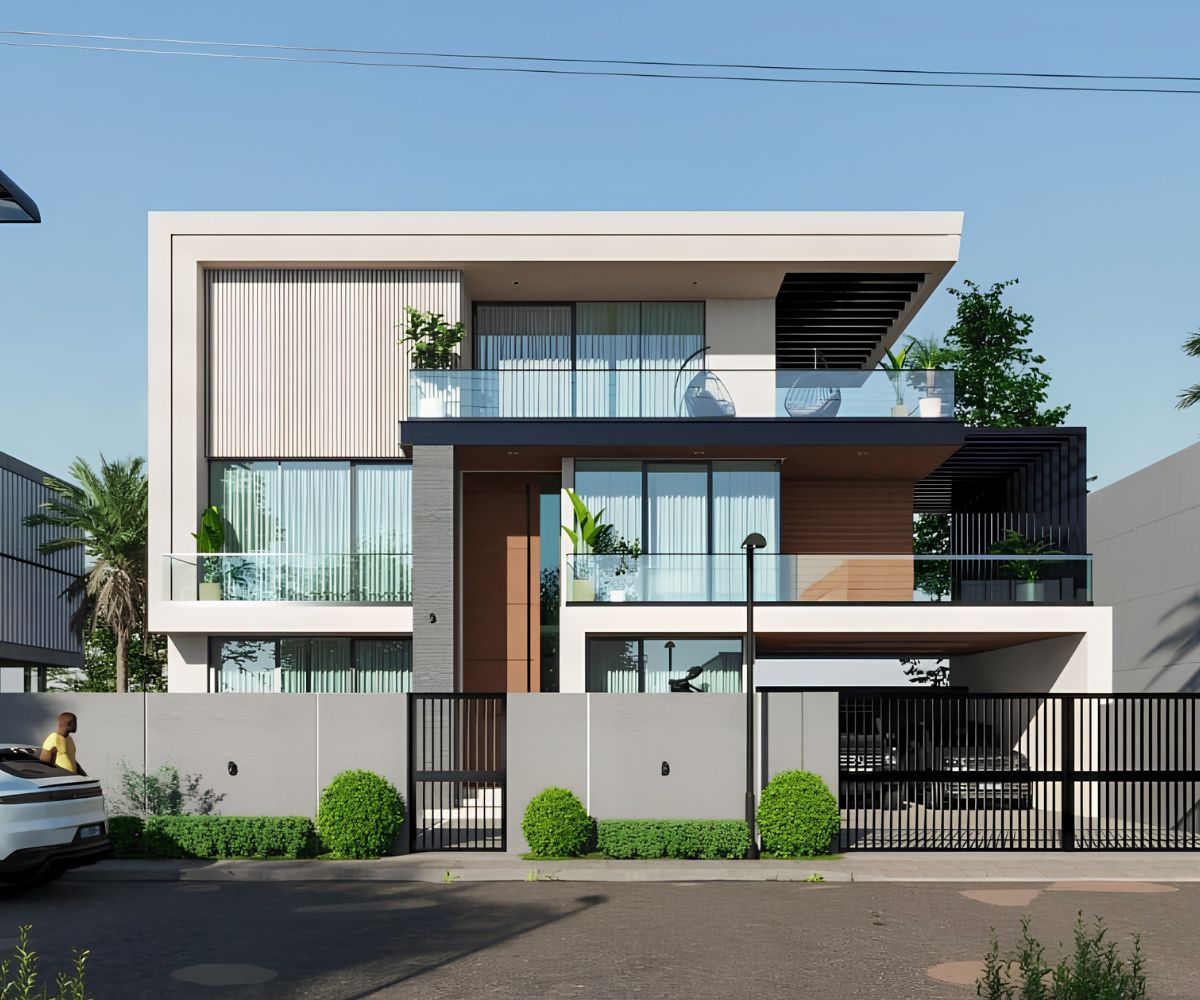 Báo giá thiết kế biệt thự quận 10 cập nhật mới nhất 2026 12 Biệt thự phố có gara là xu hướng được nhiều gia đình tại khu vực trung tâm lựa chọn (Ảnh: Sưu tầm)