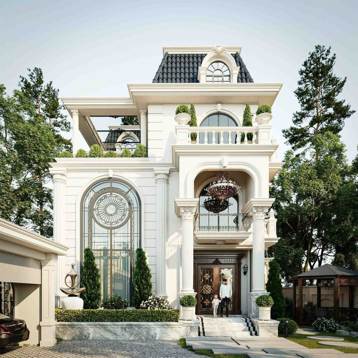 Những đường nét mềm mại giúp biệt thự tân cổ điển thêm thanh lịch  (Ảnh: Sưu tầm)