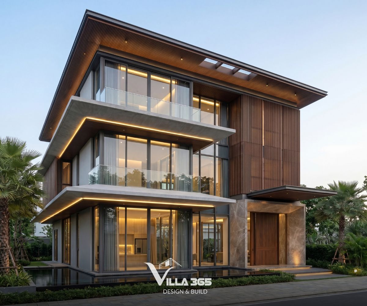 Hệ cửa kính tiết diện lớn giúp mở rộng tầm nhìn, kết nối nội thất với cảnh quan 
