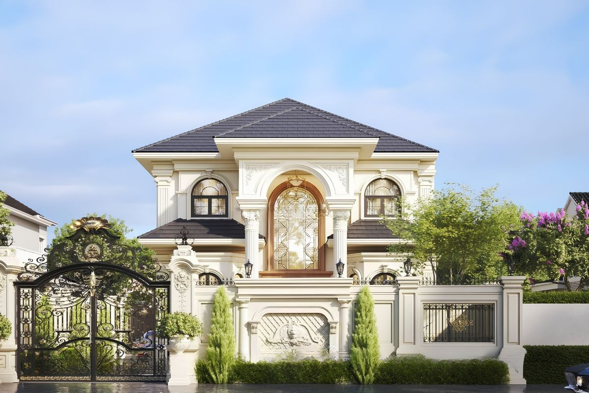 Biệt thự tân cổ điển 2 tầng 100m2 chinh phục gia chủ bằng tỷ lệ cân đối và vẻ sang trọng vừa phải (Ảnh: Sưu tầm)