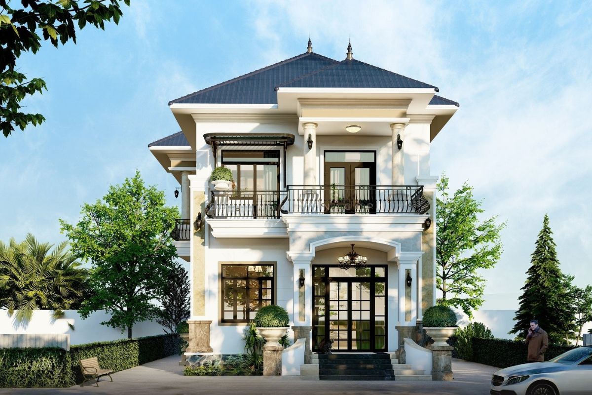 Mẫu biệt thự 2 tầng châu Âu đẹp phong cách hiện đại phù hợp với gia chủ yêu thích sự sang trọng nhưng không quá cầu kỳ  (Ảnh: Sưu tầm)