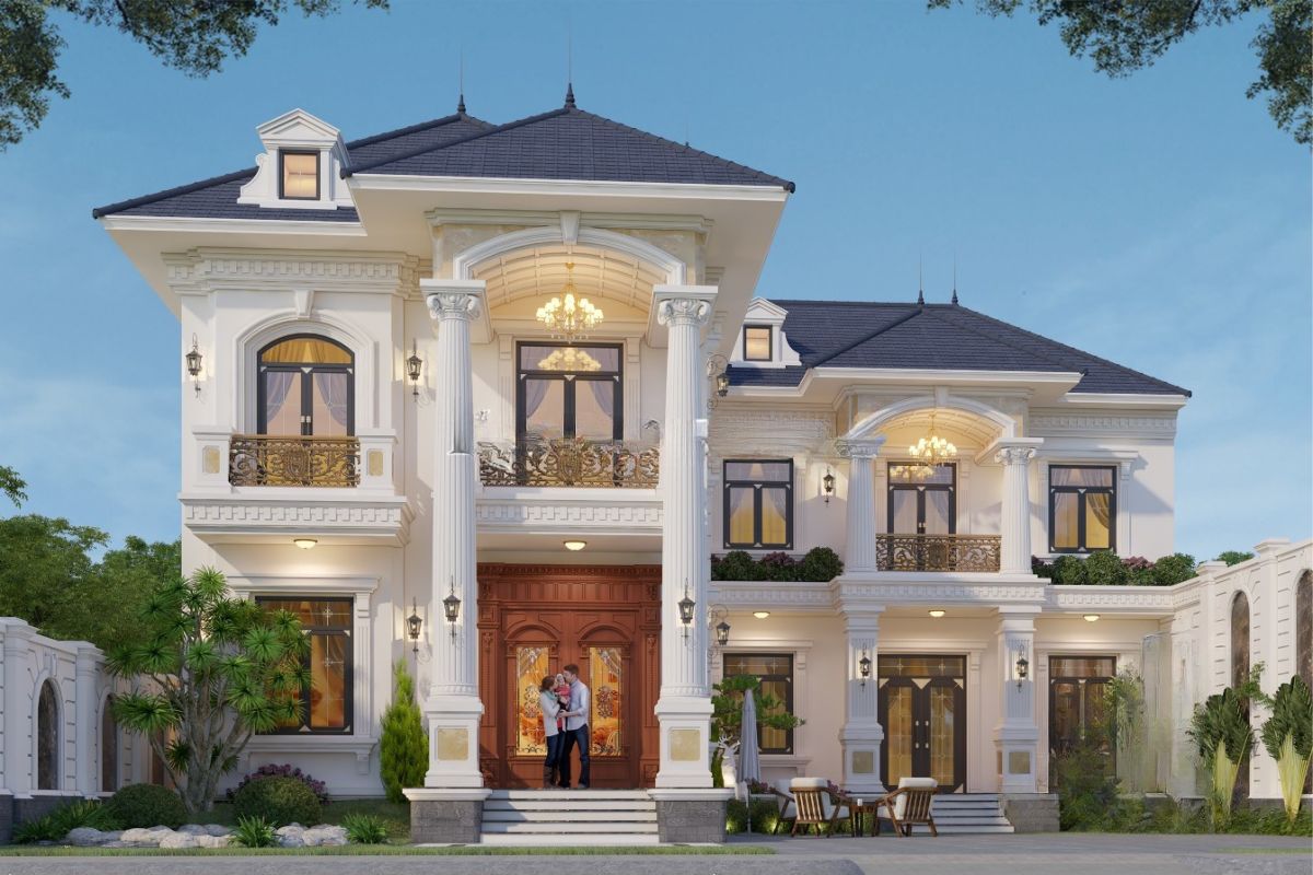 Thiết kế biệt thự 2 tầng châu Âu tân cổ điển là lựa chọn phù hợp cho gia chủ yêu thích vẻ đẹp đẳng cấp nhưng không phô trương  (Ảnh: Sưu tầm)