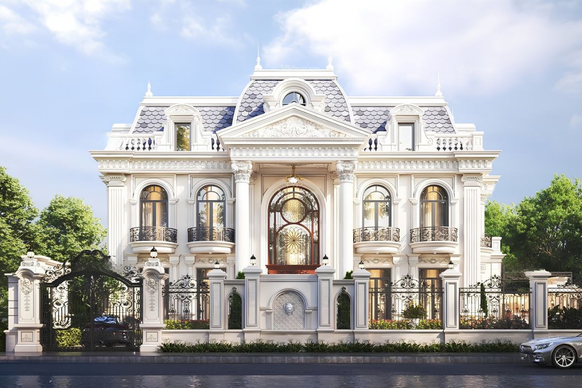 Thiết kế biệt thự 2 tầng châu Âu mái Mansard phù hợp với gia chủ yêu thích vẻ đẹp cổ điển, đẳng cấp và khác biệt  (Ảnh: Sưu tầm)