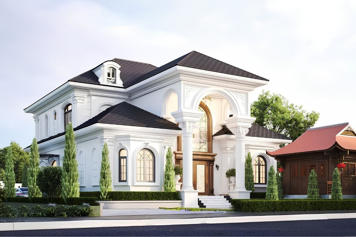 Mẫu biệt thự 2 tầng châu Âu đẹp 3 phòng ngủ giúp tối ưu diện tích, công năng và chi phí xây dựng hiệu quả  (Ảnh: Sưu tầm)
