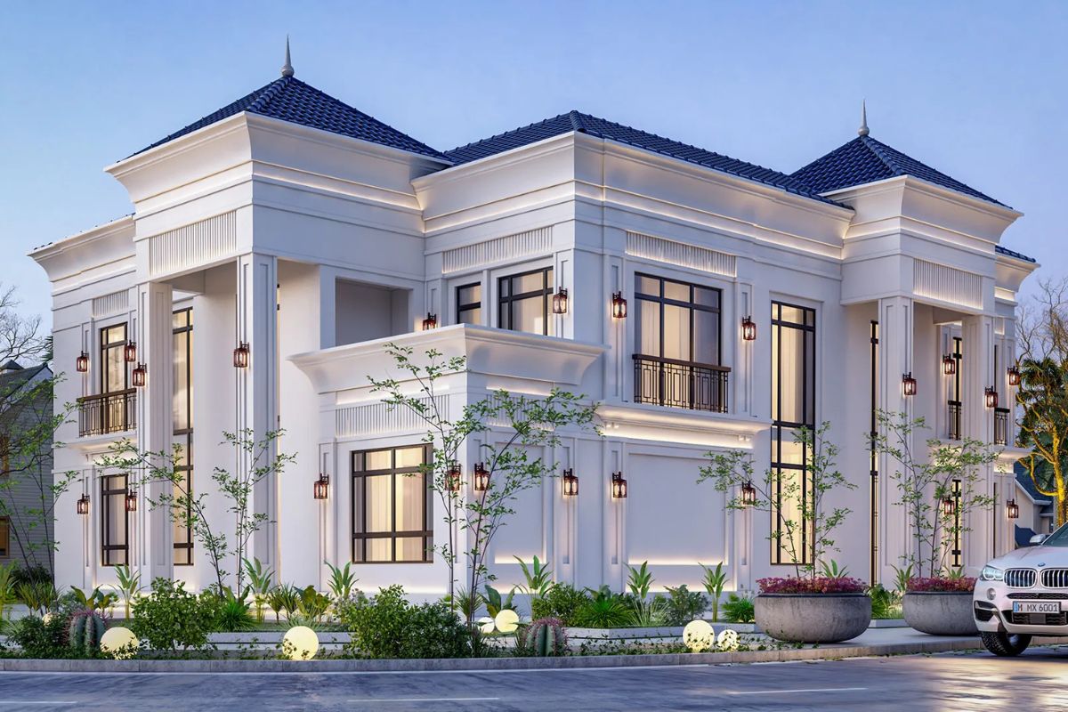 Biệt thự 2 tầng 5 phòng ngủ phong cách châu Âu phù hợp với gia đình đông thành viên hoặc gia đình 3 thế hệ  (Ảnh: Sưu tầm)