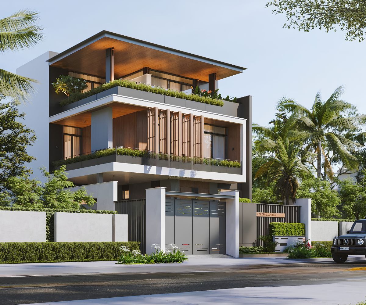 Mặt bằng biệt thự 3 tầng 120m2 phân chia phòng ngủ khoa học, bảo đảm riêng tư cho từng thế hệ (Ảnh: Sưu tầm)