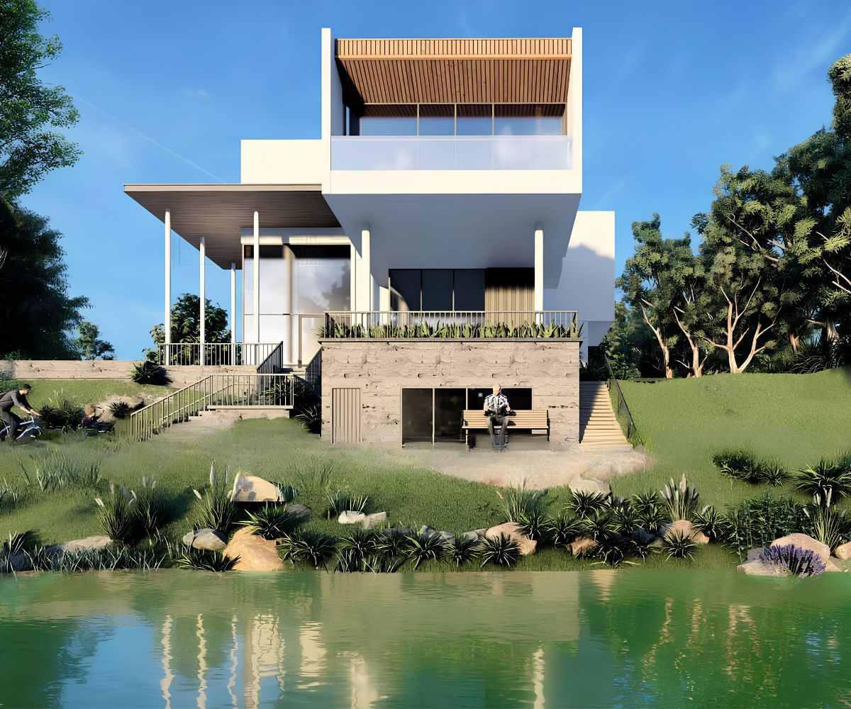 Biệt thự 3 tầng 120m2 sân vườn cân bằng hài hòa giữa diện tích xây dựng và không gian xanh (Ảnh: Sưu tầm)